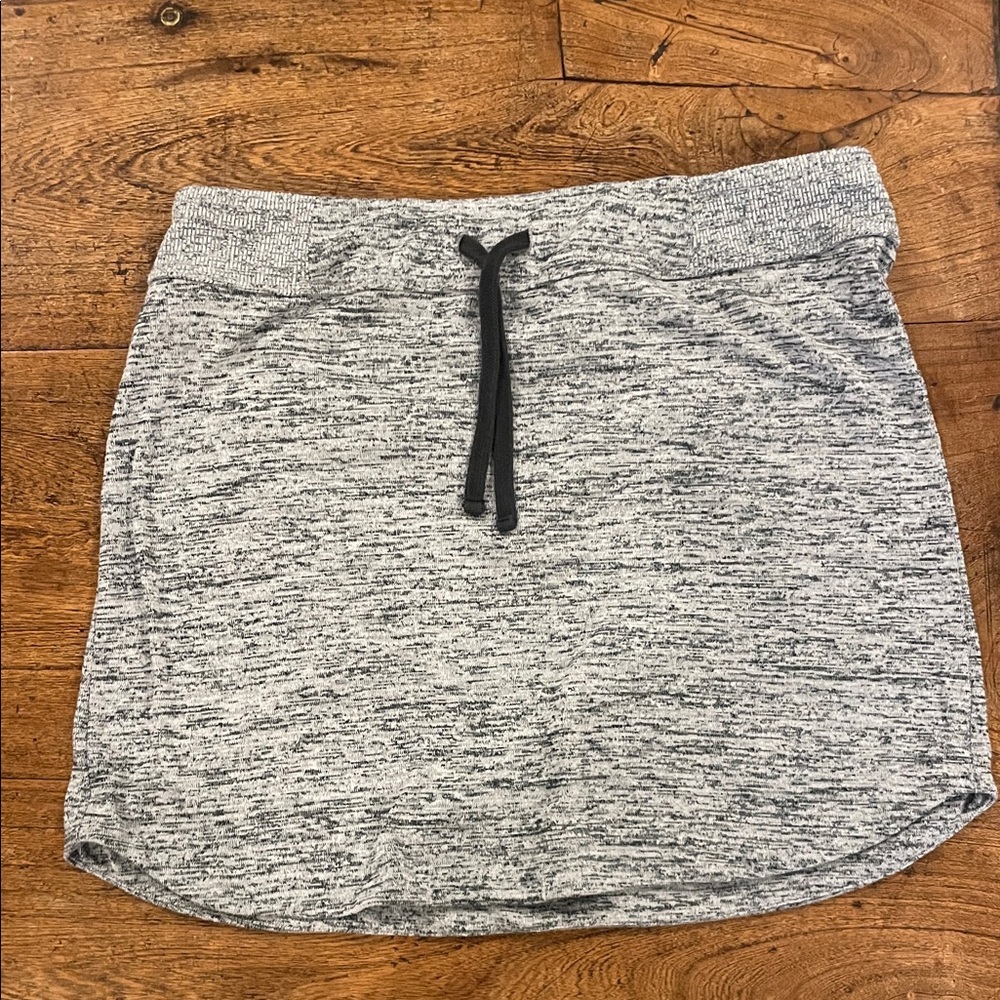 Casual Gray Drawstring Knit Skirt